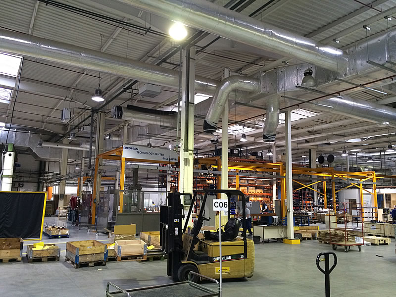 Eclairage LED d'une usine