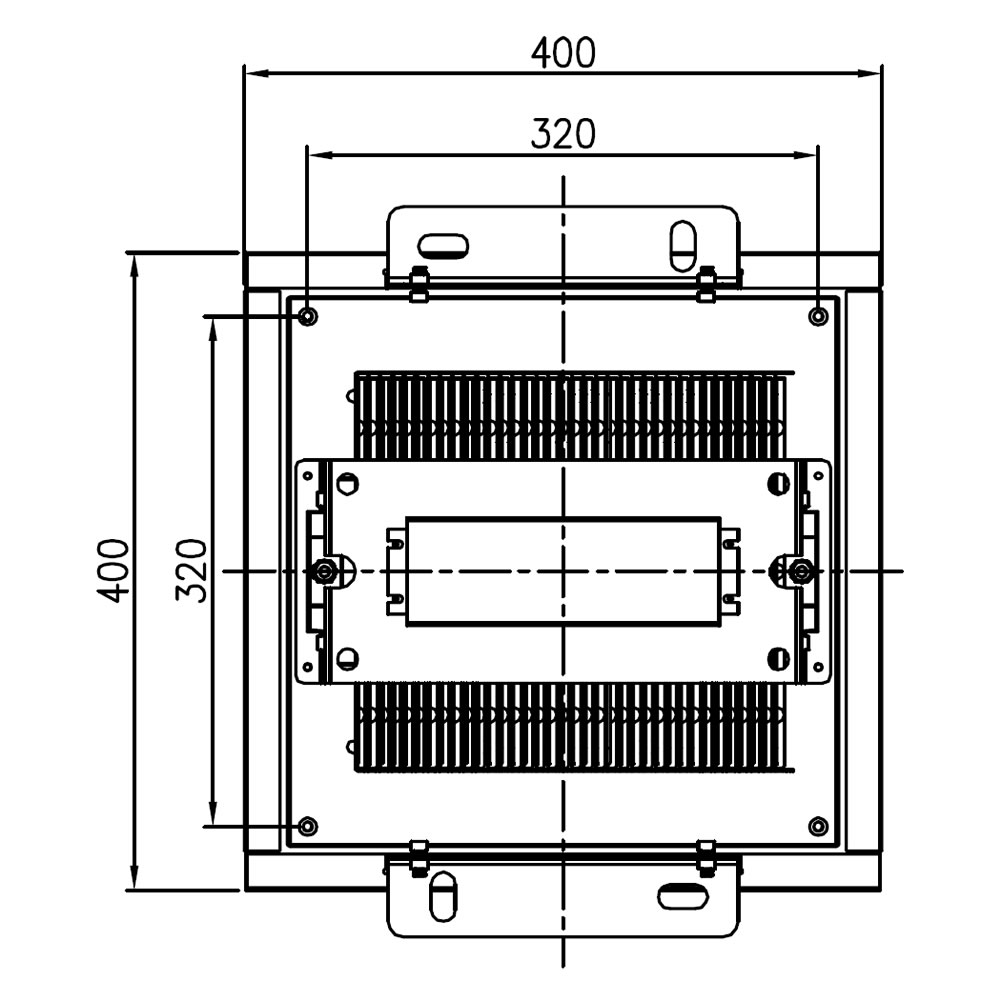 Projecteur led encastré AZURITE Canopy 80W Plan mécanique