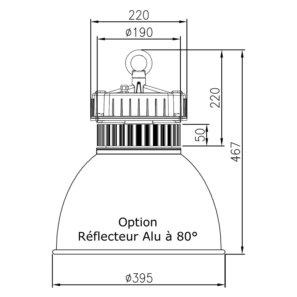 Armature led QUARTZ Eco 30W Plan mécanique