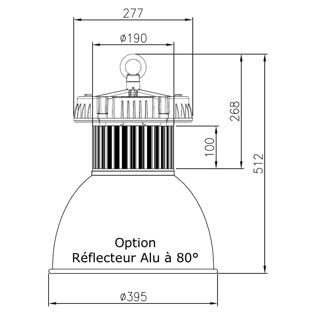 Armature led QUARTZ Eco 80W Plan mécanique