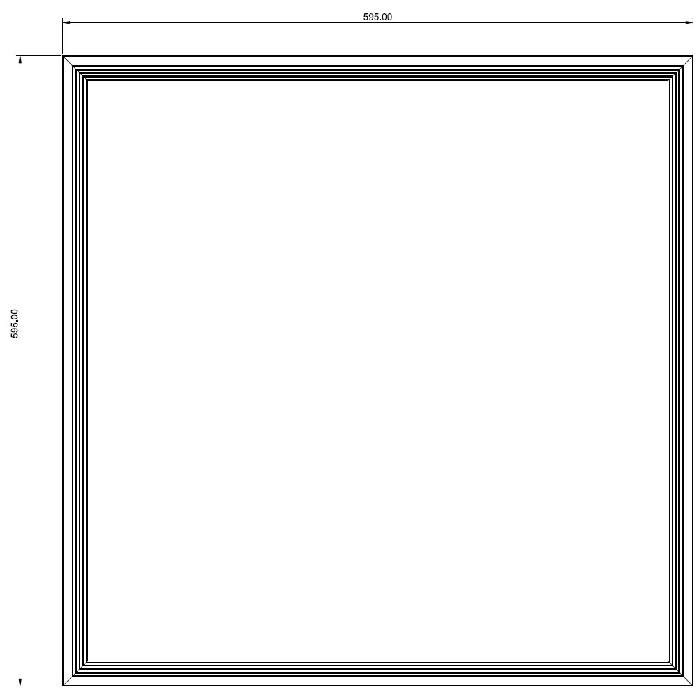 Dalle led LAZULI format 600x600 Plan mécanique