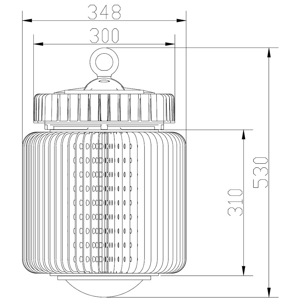 Armature Led QUARTZ 350W Plan mécanique
