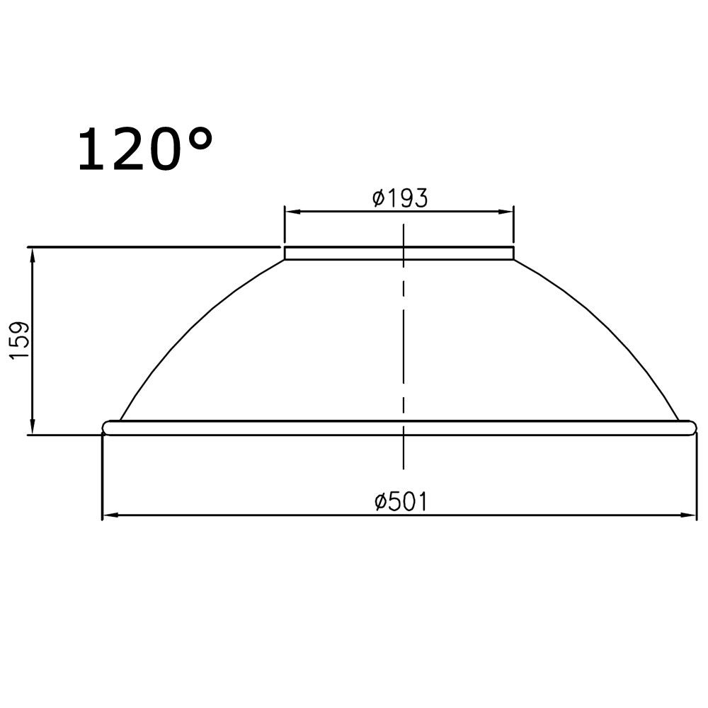 Réflecteur aluminium 120° pour armature Led QUARTZ