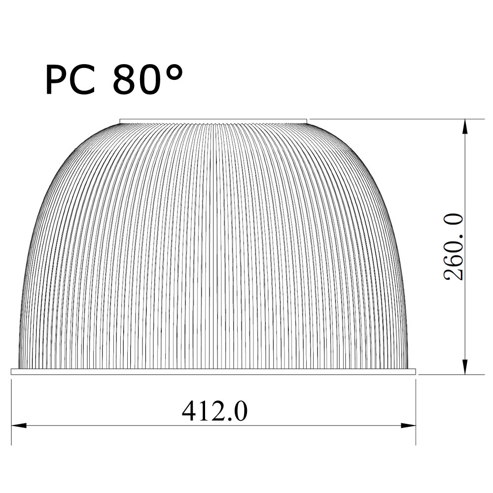 Réflecteur polycarbonate 80° pour armature Led QUARTZ
