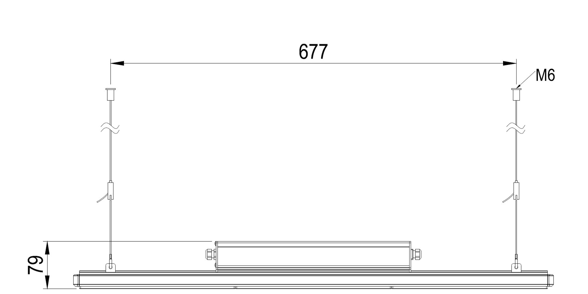 Armature Led AZURITE Rack II 75W plan mécanique