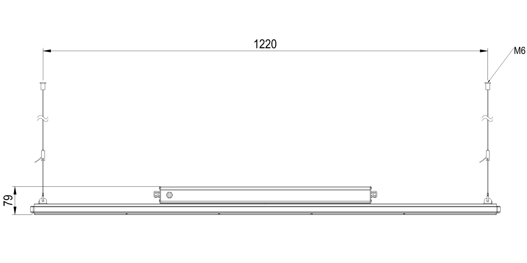 Armature Led AZURITE Rack II 500W plan mécanique